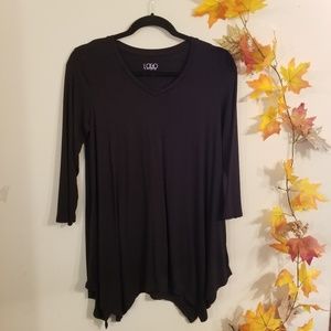 Logo by Lori Goldstein Layer Black Small Blouse